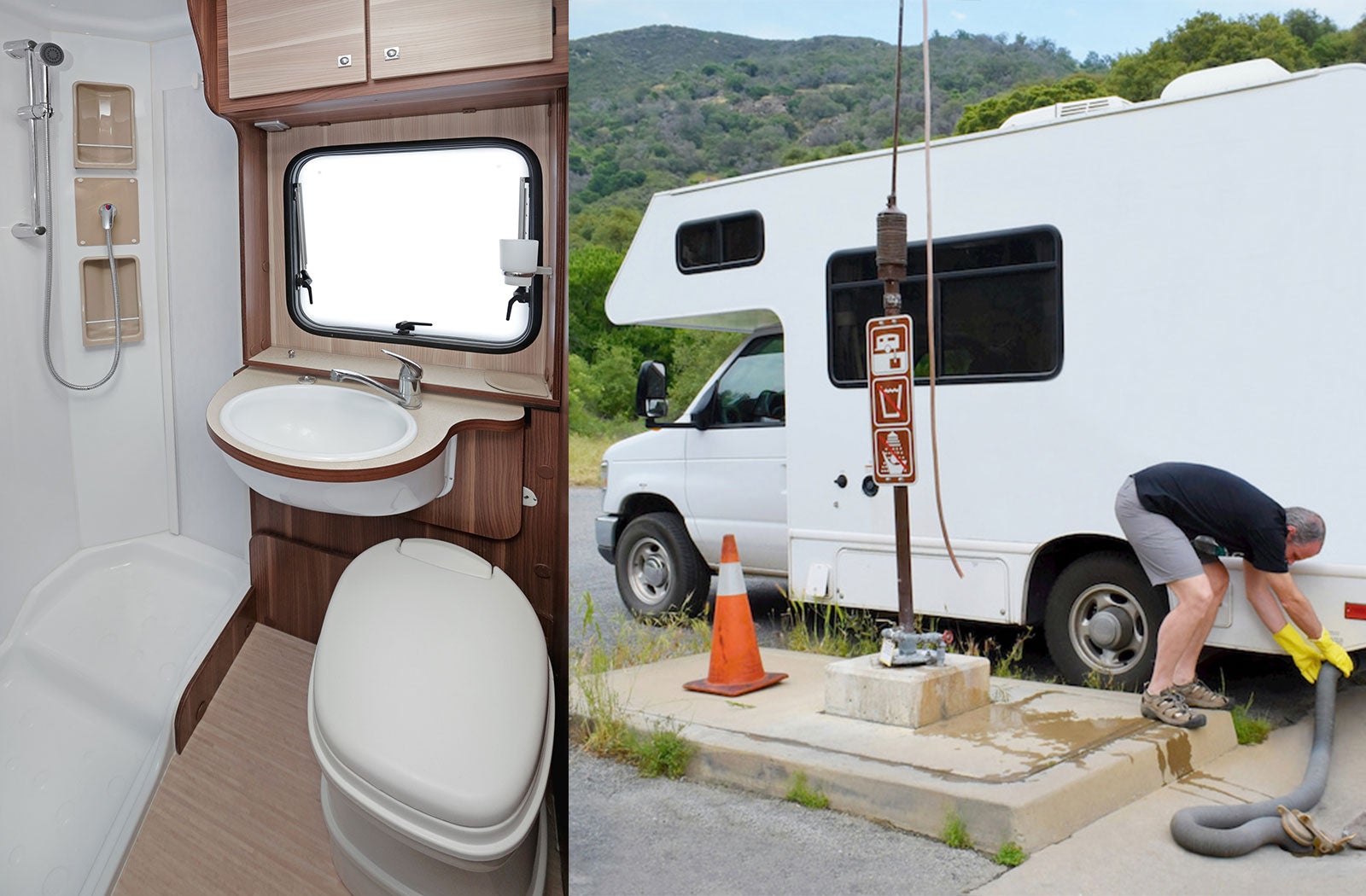 Portable RV/camper toilet and holding tank setup in Walterboro, South Carolina